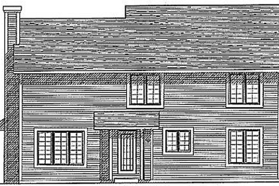 Exterior - Rear Elevation for Traditional House Plan #70-251 - 4 bed, 2.5 bath