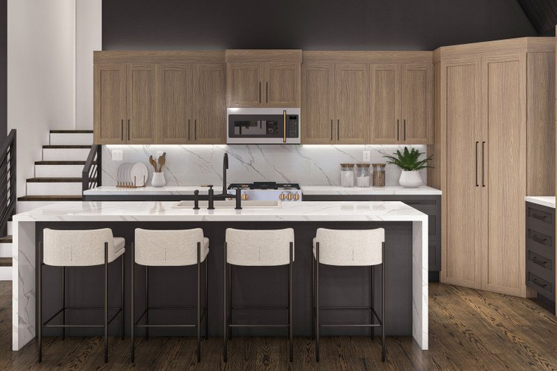House Blueprint - Interior - Kitchen for Cabin House Plan #455-484 - 3 bed, 2 bath