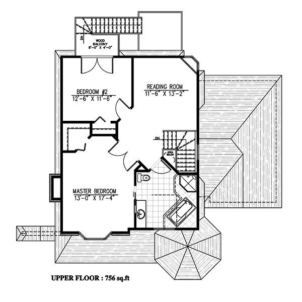 Victorian Floor Plan - Upper Floor Plan #138-354