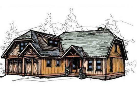 Exterior - Front Elevation 4 for Craftsman House Plan #921-9 - 3 bed, 2.5 bath