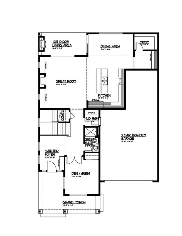 Contemporary Floor Plan - Main Floor Plan #569-78