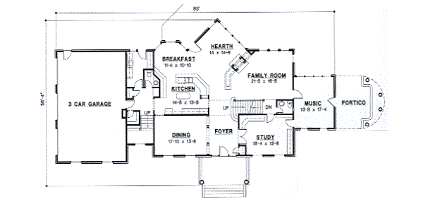 Classical Floor Plan - Main Floor Plan #67-627