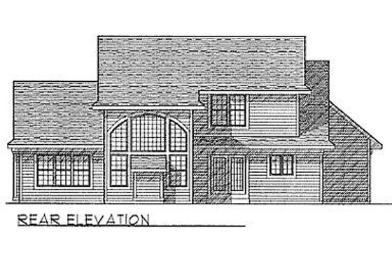 Exterior - Rear Elevation for Traditional House Plan #70-297 - 3 bed, 2.5 bath