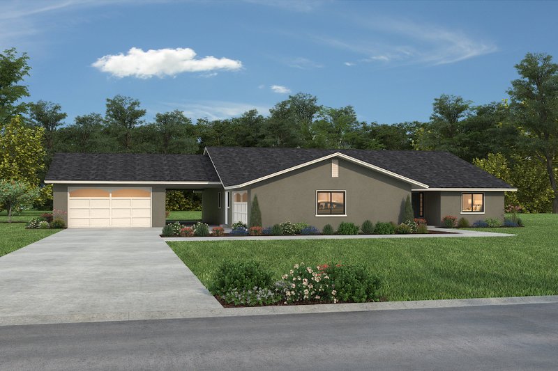 Dream House Plan - Exterior - Front Elevation 4 for Ranch House Plan #1-716 - 4 bed, 3.5 bath