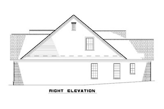Exterior - Rear Elevation for Country House Plan #17-1165 - 3 bed, 2 bath