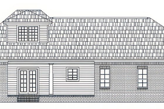 Exterior - Rear Elevation for Country House Plan #21-651 - 3 bed, 2 bath