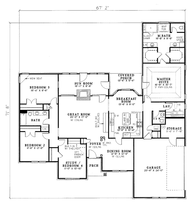 Dream House Plan - Traditional Floor Plan - Main Floor Plan #17-172