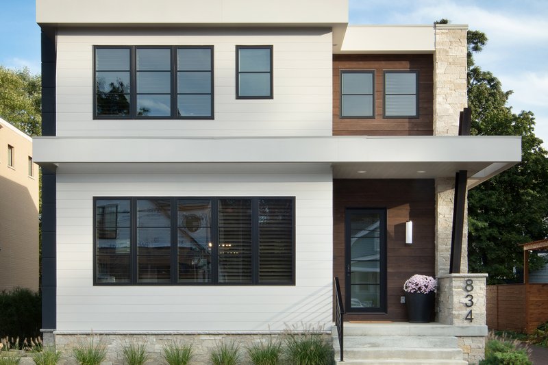 Home Plan - Exterior - Front Elevation 4 for Contemporary House Plan #928-386 - 2 bed, 2.5 bath