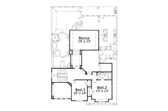 Floor Plan - Upper Floor for European House Plan #411-347 - 3 bed, 2.5 bath