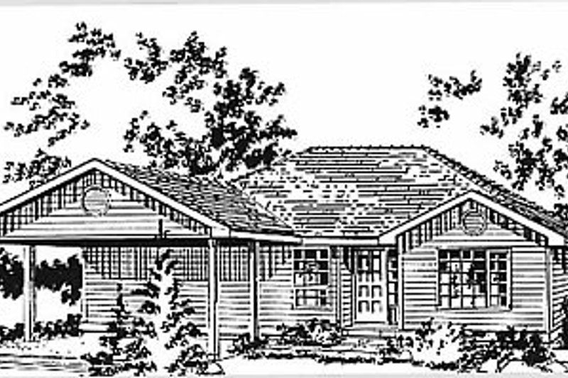 House Blueprint - Ranch Exterior - Front Elevation Plan #18-160