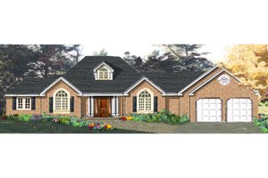 Country Exterior - Front Elevation Plan #3-305