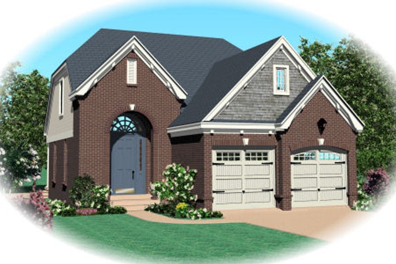 Exterior - Front Elevation 2 for Traditional House Plan #81-13616 - 3 bed, 2.5 bath
