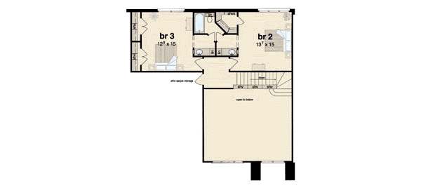 Modern Floor Plan - Upper Floor Plan #36-222