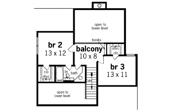 Home Plan - Traditional Floor Plan - Upper Floor Plan #45-324