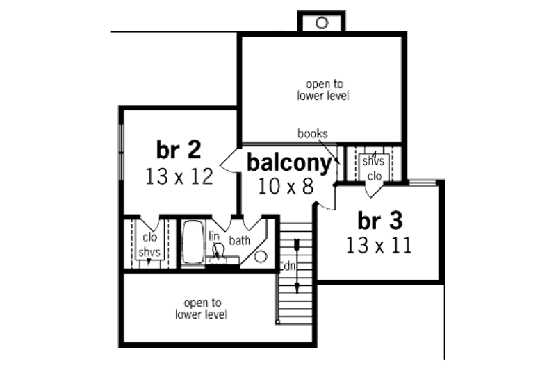 Home Plan - Floor Plan - Upper Floor for Traditional House Plan #45-324 - 3 bed, 2.5 bath