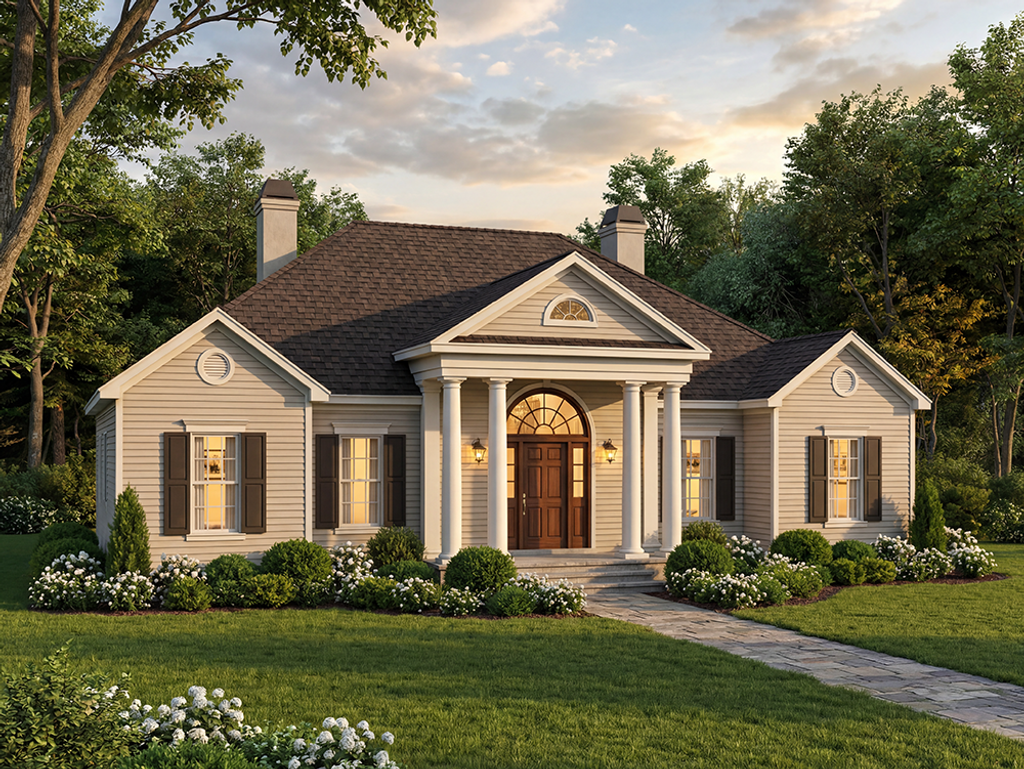 Exterior - Front Elevation 2 for Colonial House Plan #406-130 - 4 bed, 2.5 bath