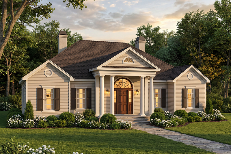 Home Plan - Exterior - Front Elevation 2 for Colonial House Plan #406-130 - 4 bed, 2.5 bath