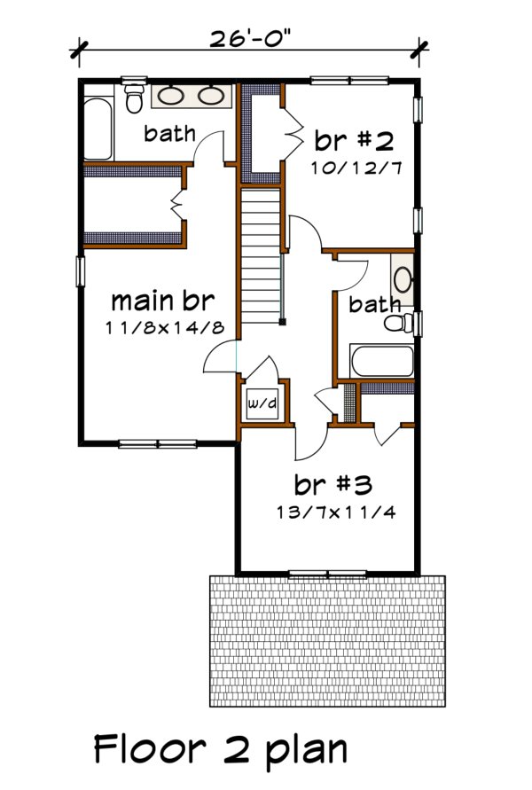 Craftsman Floor Plan - Upper Floor Plan #79-327