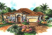 Mediterranean Style House Plan - 3 Beds 2.5 Baths 3091 Sq/Ft Plan #27-106 