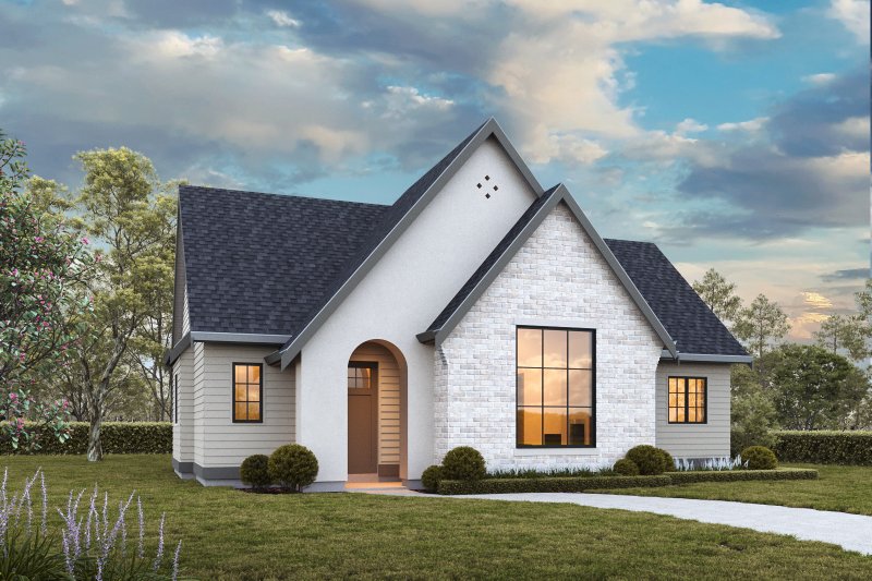 House Blueprint - European Exterior - Front Elevation Plan #1114-27