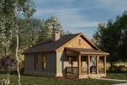 Country Style House Plan - 2 Beds 1 Baths 691 Sq/Ft Plan #17-2604 