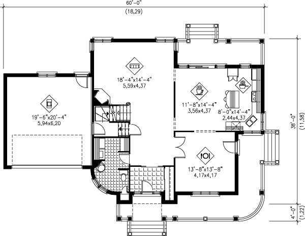 European Floor Plan - Main Floor Plan #25-269