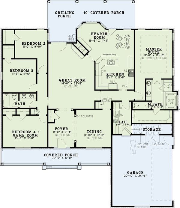 Traditional Floor Plan - Main Floor Plan #17-1086