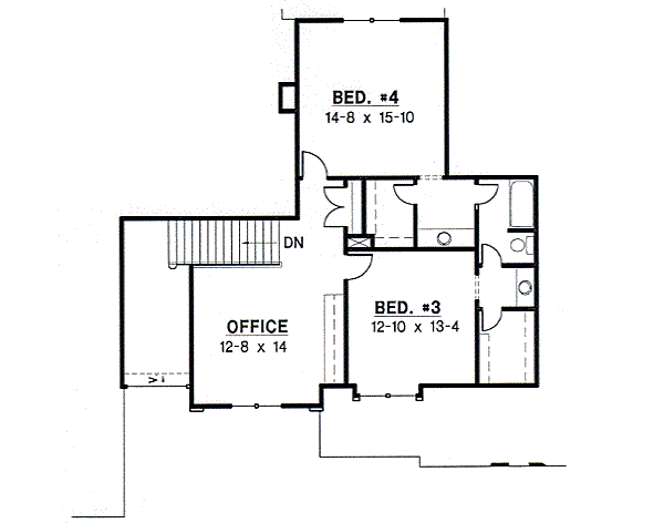 European Floor Plan - Upper Floor Plan #67-435