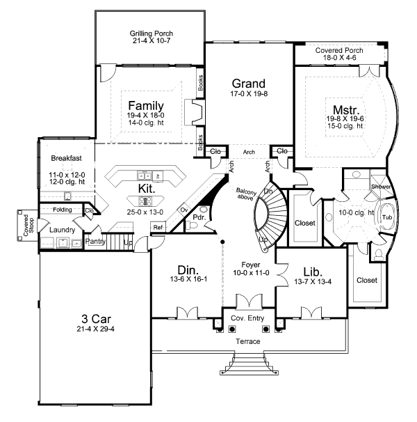House Plan Design - Classical Floor Plan - Main Floor Plan #119-113