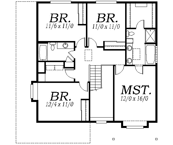 Floor Plan - Upper Floor Plan #130-118