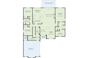 Floor Plan - Main Floor for European House Plan #17-2490 - 3 bed, 2 bath