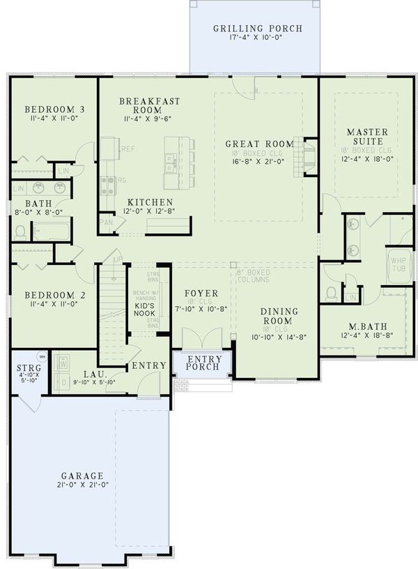 Architectural House Design - European Floor Plan - Main Floor Plan #17-2490