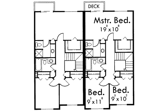 Floor Plan - Upper Floor for Traditional House Plan #303-360 - 3 bed, 2.5 bath