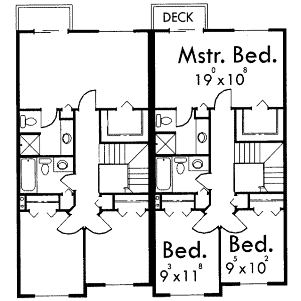 Traditional Floor Plan - Upper Floor Plan #303-360
