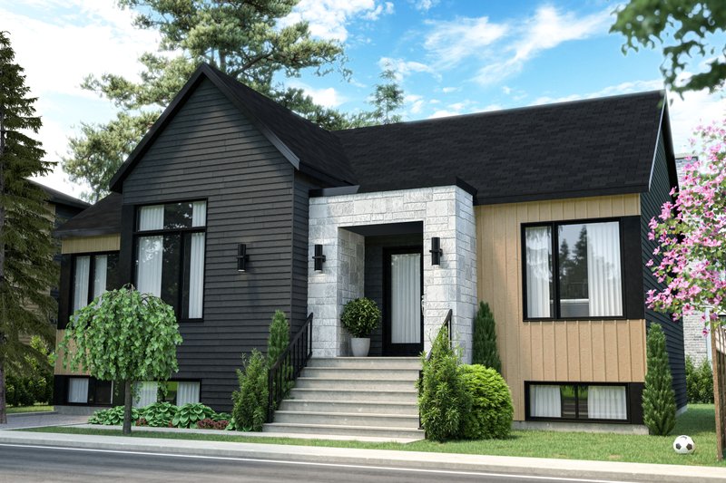House Plan Design - Exterior - Front Elevation 3 for Modern House Plan #23-2757 - 3 bed, 1 bath