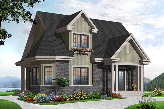 Exterior - Front Elevation 4 for Country House Plan #23-2372 - 3 bed, 2 bath