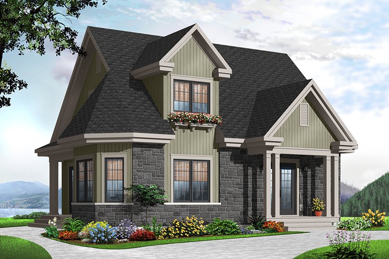 Home Plan - Exterior - Front Elevation 4 for Country House Plan #23-2372 - 3 bed, 2 bath