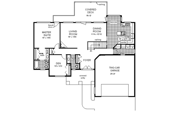 Floor Plan - Main Floor for European House Plan #18-147 - 2 bed, 2 bath