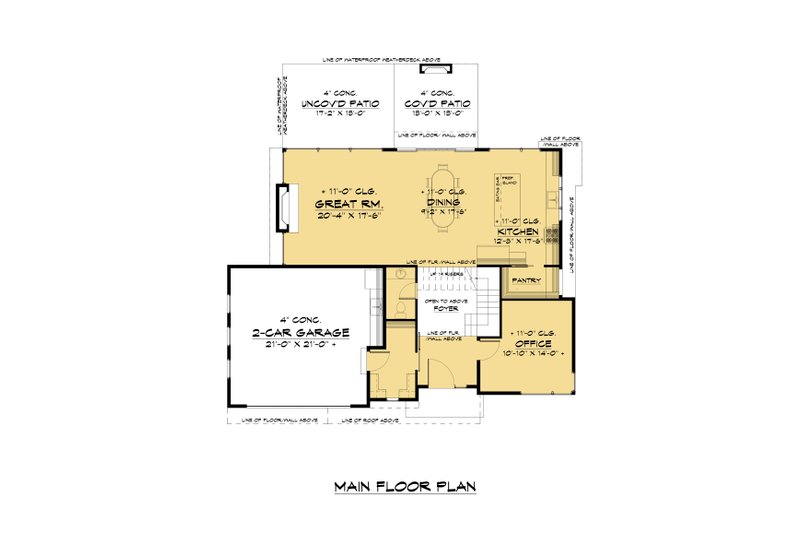 Architectural House Design - Floor Plan - Main Floor for Contemporary House Plan #1066-180 - 4 bed, 3.5 bath