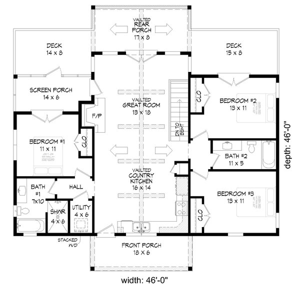 House Design - Traditional Floor Plan - Main Floor Plan #932-505