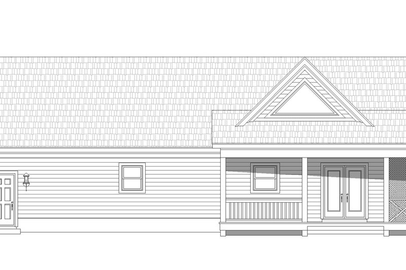 House Design - Exterior - Rear Elevation for Ranch House Plan #932-577 - 2 bed, 2 bath