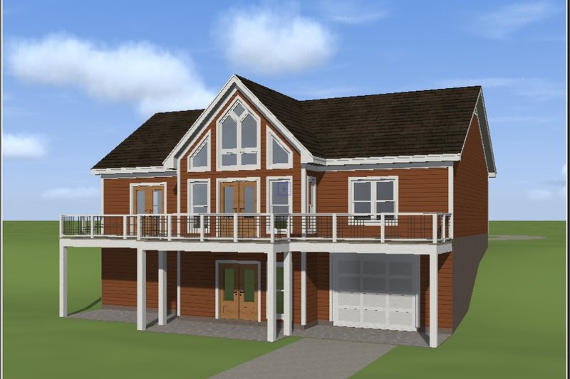 House Blueprint - Exterior - Rear Elevation 1 for Traditional House Plan #932-470 - 3 bed, 2 bath