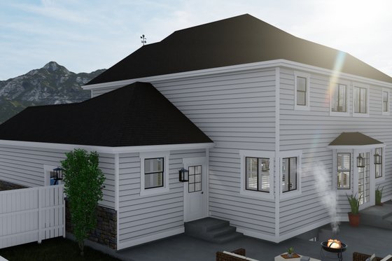 Exterior - Rear Elevation 1 for Craftsman House Plan #1060-65 - 3 bed, 2.5 bath