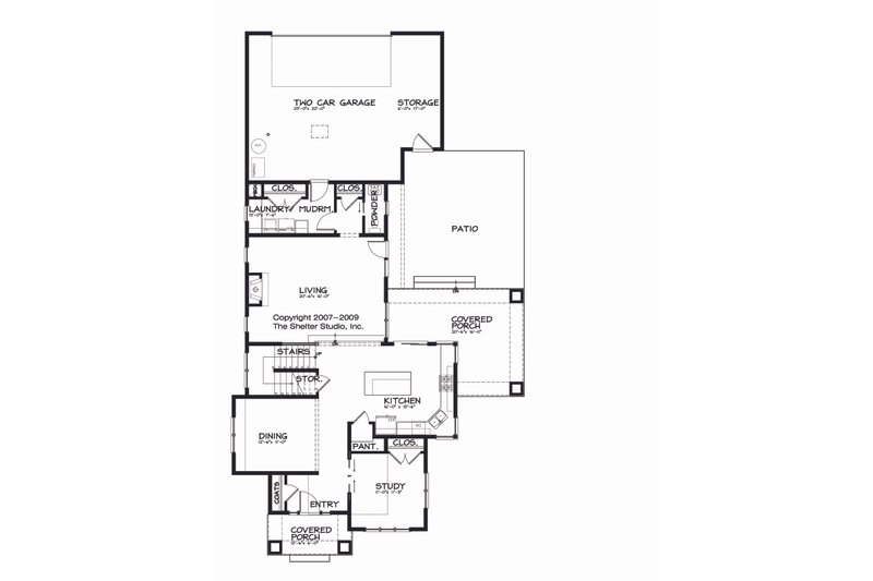 Home Plan - Floor Plan - Main Floor for Prairie House Plan #434-2 - 4 bed, 2.5 bath