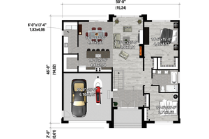 Floor Plan - Main Floor for Contemporary House Plan #25-4887 - 2 bed, 1 bath