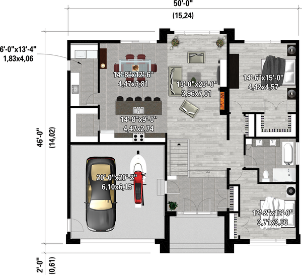 Dream House Plan - Contemporary Floor Plan - Main Floor Plan #25-4887