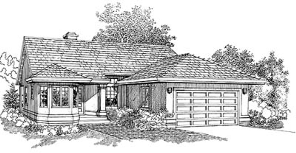 Exterior - Front Elevation 2 for Traditional House Plan #47-204 - 3 bed, 2 bath