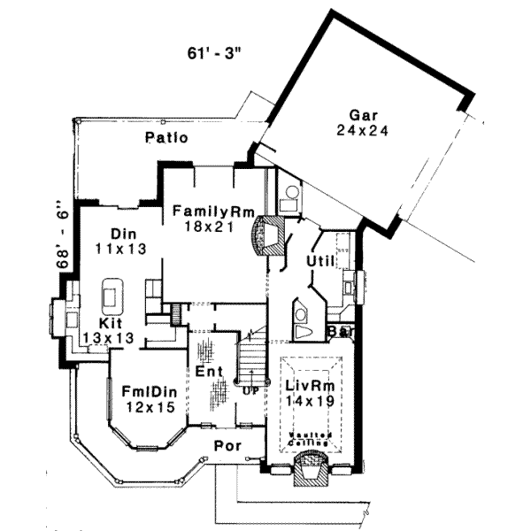 House Blueprint - Farmhouse Floor Plan - Main Floor Plan #310-114