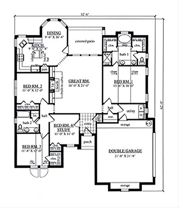House Plan Design - Traditional Floor Plan - Main Floor Plan #42-386