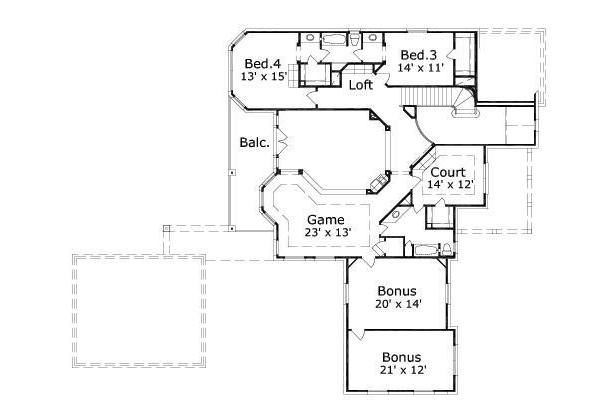 European Floor Plan - Upper Floor Plan #411-268